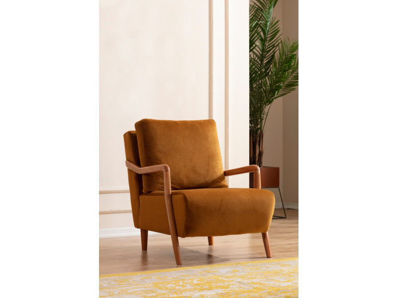 Arte Ahşap Wingback Chair