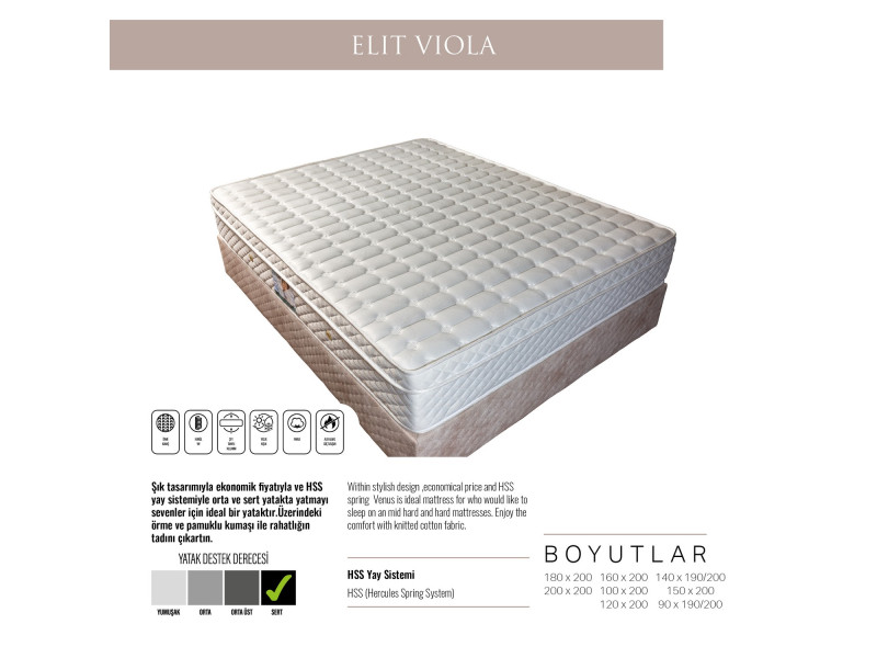 Elit Viyola 120X200 Orthopedic Bed